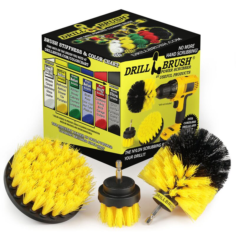 Drill Brush Yellow 42O Bathroom Tile & Grout Kit