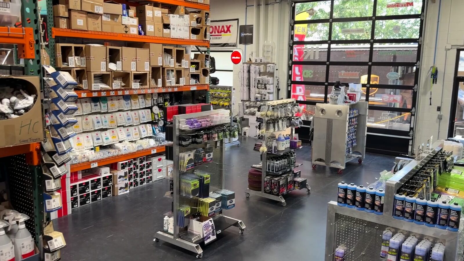 Stocked warehouse racks at Specialty Supply